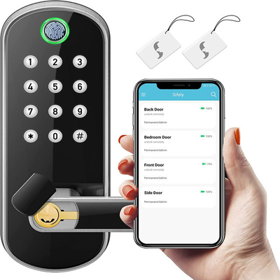 Tahan Air Wifi Listrik Digital Tuya Smart Locks Fingerprint Smart Door Lock