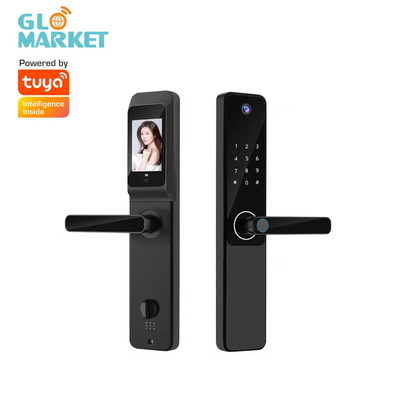 Tuya APP Remote Control Smart Door Lock Indoor HD Screen Kamera Sudut lebar Dengan Doorbell