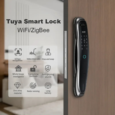 Kunci sidik jari pengenalan wajah cerdas untuk membuka kunci remote dari aplikasi seluler