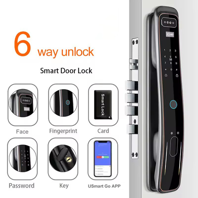 Glomarket Otomatis Tuya Wifi Smart Door Lock Kontrol Ponsel Control Fingerfrint Digital Password Smart Lock Dengan Kamera