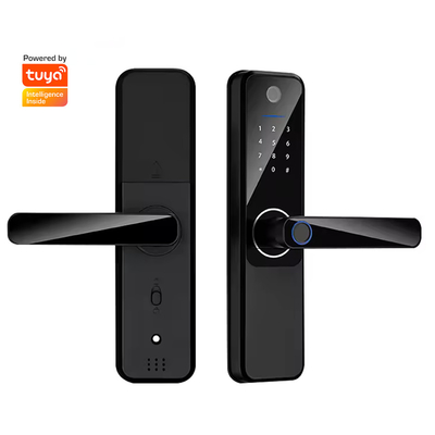 Glomarket Wifi Biometrik Elektronik Tuya App Remote Smart Lock Smart Fingerprint Door Lock Dengan Mata Kucing