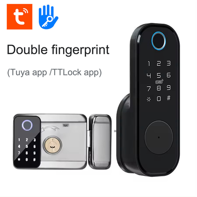 Glomarket Apartment Tuya Smart Door Lock Anti Pencurian Digital Password Ttlock App Control Gate Double Smart Rim Fingerprint Lock