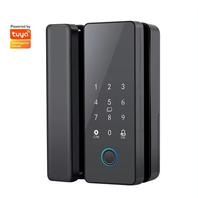 Glomarket Tuya Smart Glass Door Lock Biometric Fingerprint BLE Smart Electronic Lock Untuk Kantor