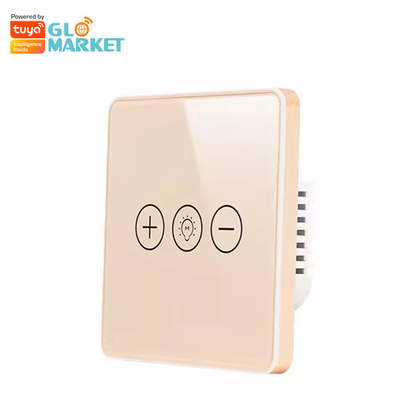 Glomarket Tuya Wifi Smart Switch Wireless Glass Crystal Panel Touch Wall Smart Switch Dimmer Wi-fi Light For Smart Home