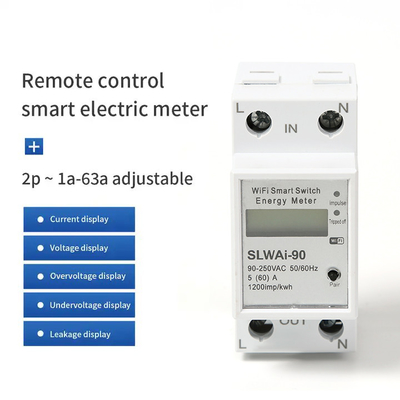 Glomarket Wifi Tuya/Aplikasi Smart Life Remote Control Pelindung Sirkuit Pintar Perangkat Relay Pengukur Energi Pemutus Sakelar