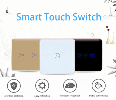 WiFi 240V 2 Gang Tuya Smart Switch Dengan Kontrol Suara Google Alexa