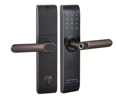 Wi-Fi Fingerprint Smart Lock dengan Reversible Handle Keyless Entry digital Lock IC Card Anti-peep Code Handle Door Lock