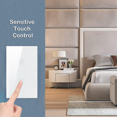 Glomarket 2 Gang Zigbee Eu Standard Smart Switch No Neutral Alexa Voice Control Glass Touch Light Wall Smart Switch