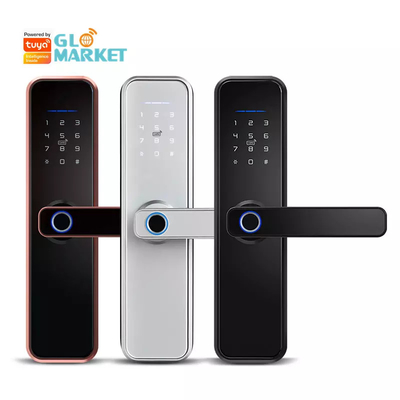 WiFi Smart Door Lock Tahan Air Tuya App Kontrol Kata Sandi Sidik Jari Buka Kunci