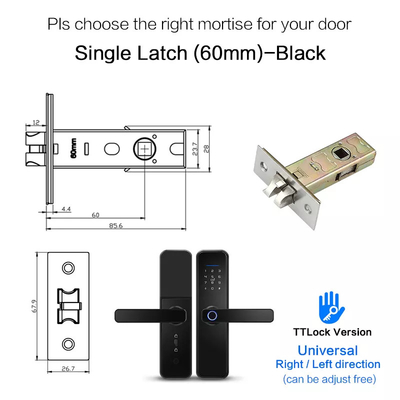 WiFi Smart Door Lock Tahan Air Tuya App Kontrol Kata Sandi Sidik Jari Buka Kunci