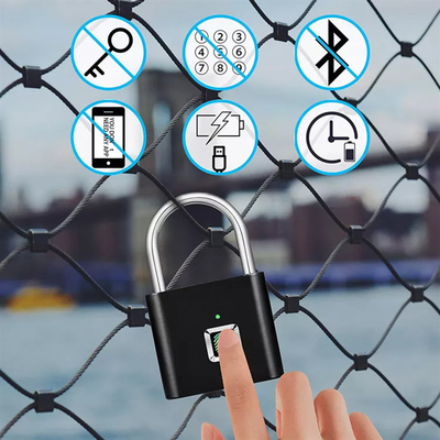 Tuya App Control Smart Fingerprint Padlock Keyless USB Charging Untuk Pintu Laci Koper