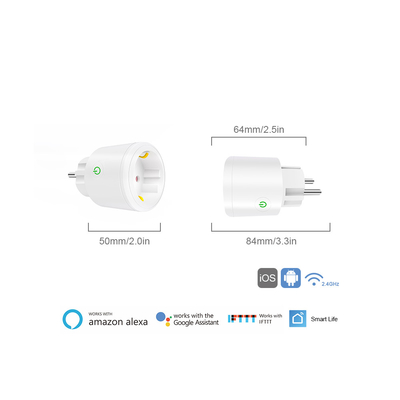 Glomarket Tuya Wifi EU Smart Plug Kontrol Suara Nirkabel Bekerja Dengan Google Alexa