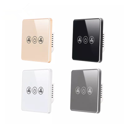 Tuya Smart Wifi Fan Switch Standar UE Kaca Dinding Sentuh Remote Kontrol Nirkabel