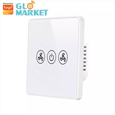 Tuya Smart Wifi Fan Switch Standar UE Kaca Dinding Sentuh Remote Kontrol Nirkabel