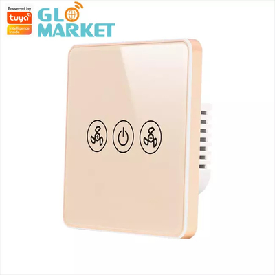 Tuya Smart Wifi Fan Switch Standar UE Kaca Dinding Sentuh Remote Kontrol Nirkabel