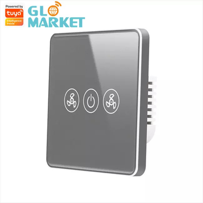 Tuya Smart Wifi Fan Switch Standar UE Kaca Dinding Sentuh Remote Kontrol Nirkabel