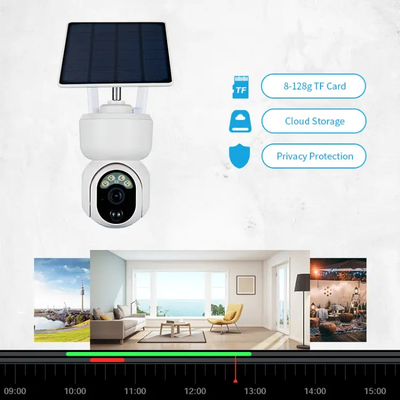 Wifi 2MP Smart Solar Kamera Keamanan Luar Ruangan Daya Rendah Kamera PTZ Tahan Air
