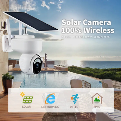 Wifi 2MP Smart Solar Kamera Keamanan Luar Ruangan Daya Rendah Kamera PTZ Tahan Air