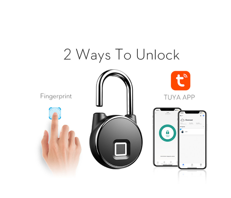 Zinc Alloy Tuya Smart Lock USB Isi Ulang Keamanan Tanpa Kunci Sidik Jari Anti Pencurian