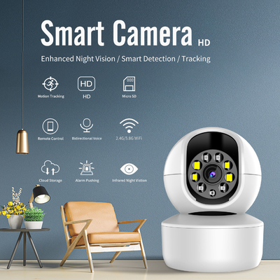 Smart Tuya 5G Wifi IP Camera Kamera Pengintai Nirkabel Dalam Ruangan Pelacakan Otomatis