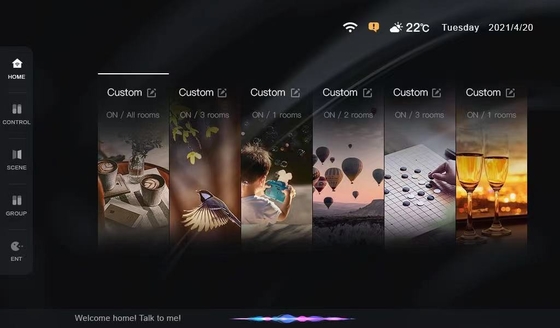 Multifungsi Smart Home Panel Adegan Musik Layar Sentuh Tuya Zigbee Gateway 7 Inch