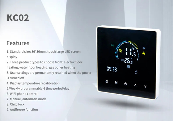 Tuya Wifi Programmable Smart Thermostat Untuk Pemanas Boiler Gas Lantai Air Listrik