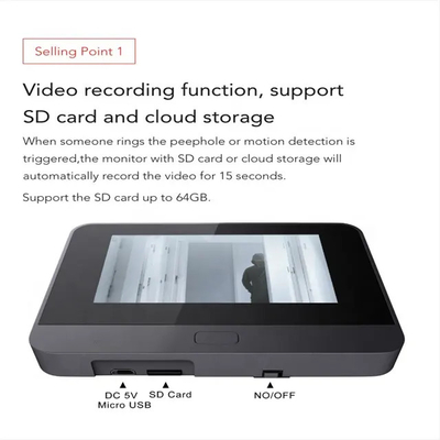 Tuya Smart Digital Door Viewer Kamera Layar 4.3 Inci Sensor Gerak Kamera Bel Pintu