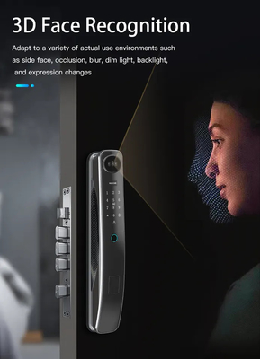 Tuya 3D Face Recognition Smart Wifi Door Lock Kamera Sudut Lebar Mata Kucing Zigbee Door Lock