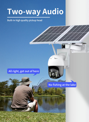 Wifi Tuya Smart Solar Camera 20Watt Outdoor Surveillance Kamera PTZ Dengan Panel Surya