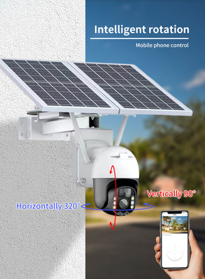Wifi Tuya Smart Solar Camera 20Watt Outdoor Surveillance Kamera PTZ Dengan Panel Surya