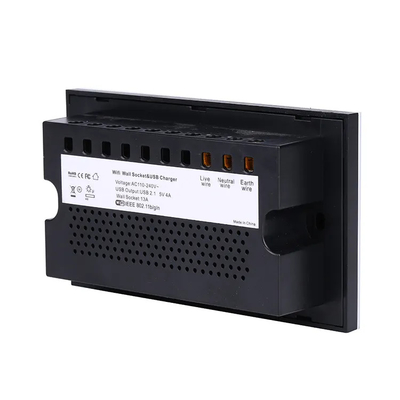Tuya Smart Home WiFi Switch Dinding Soket Ganda Pemantauan Arus Soket Pengisi Daya USB
