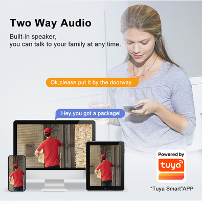 Tuay Smart Audio Bel Wifi HD 1080p IP65 Tahan Air PIR Built-In Baterai Dua Arah