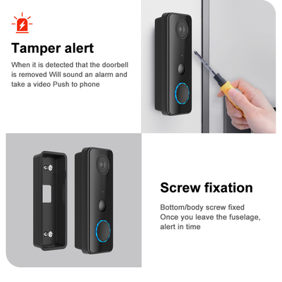 Tuay Smart Audio Bel Wifi HD 1080p IP65 Tahan Air PIR Built-In Baterai Dua Arah