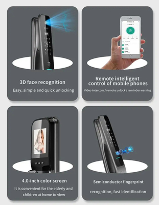 Penerbangan Aluminium Alloy Face Recognition Smart Door Lock Cloud Data Storage