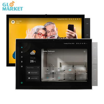 10 Inch Screen Smart Home Control Panel Ble Zigbee Gateway Bangunan Intercom Kompatibel