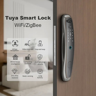 Kunci sidik jari pengenalan wajah cerdas untuk membuka kunci remote dari aplikasi seluler
