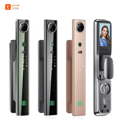 Glomarket Tuya Smart 3D Face Recognition Automatic Lock Cat Eye Biometric Fingerprint Digital Password Kunci Pintu
