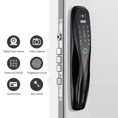 Glomarket 3D Face WIFI Smart Full Automatic Smart Lock Sidik jari APP Kartu Kunci Buka kunci Kunci Pintu Cerdas Dengan Kamera