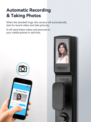 Glomarket 3D Face WIFI Smart Full Automatic Smart Lock Sidik jari APP Kartu Kunci Buka kunci Kunci Pintu Cerdas Dengan Kamera