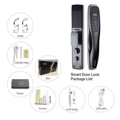 Glomarket 3D Face WIFI Smart Full Automatic Smart Lock Sidik jari APP Kartu Kunci Buka kunci Kunci Pintu Cerdas Dengan Kamera