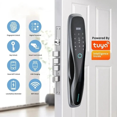 Glomarket 3D Face WIFI Smart Full Automatic Smart Lock Sidik jari APP Kartu Kunci Buka kunci Kunci Pintu Cerdas Dengan Kamera