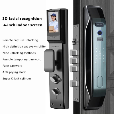 Glomarket Tuya Smart 3D Face Full Automatic Door Lock App Remote Unlock Fingerprint Smart Intelligent Door Lock Untuk Rumah Pintar
