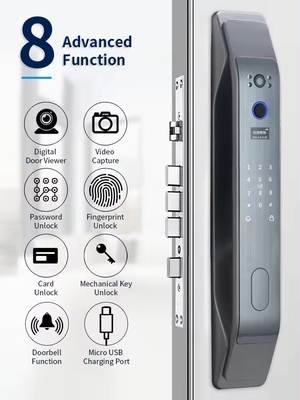 Glomarket Tuya Smart 3D Face Full Automatic Door Lock App Remote Unlock Fingerprint Smart Intelligent Door Lock Untuk Rumah Pintar