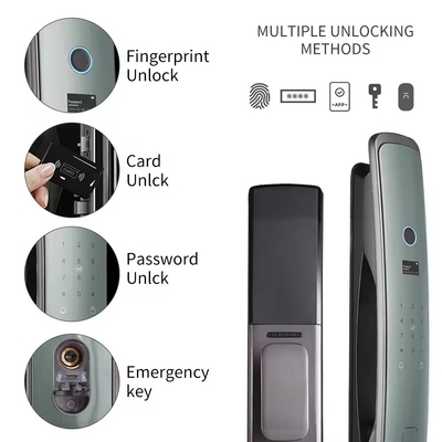 Glomarket Smart Tuya Wifi Pintu Kunci Alarm Otomatis Sidik jari Smart APP Kunci Sandi Digital Keamanan Kunci otomatis