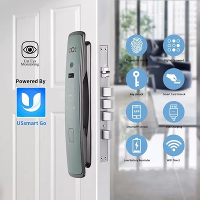 Glomarket Smart Tuya Wifi Pintu Kunci Alarm Otomatis Sidik jari Smart APP Kunci Sandi Digital Keamanan Kunci otomatis