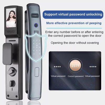 Glomarket Smart Tuya Wifi Pintu Kunci Alarm Otomatis Sidik jari Smart APP Kunci Sandi Digital Keamanan Kunci otomatis
