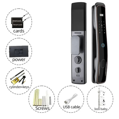 Glomarket Otomatis Tuya Wifi Smart Door Lock Kontrol Ponsel Control Fingerfrint Digital Password Smart Lock Dengan Kamera