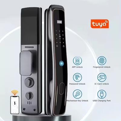 Glomarket Otomatis Tuya Wifi Smart Door Lock Kontrol Ponsel Control Fingerfrint Digital Password Smart Lock Dengan Kamera