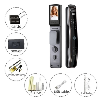 Glomarket Otomatis Tuya Wifi Smart Door Lock Kontrol Ponsel Control Fingerfrint Digital Password Smart Lock Dengan Kamera