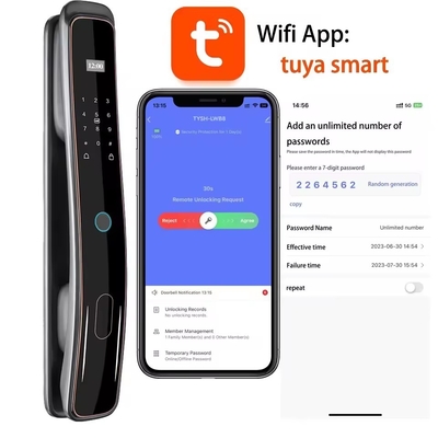 Glomarket Otomatis Tuya Wifi Smart Door Lock Kontrol Ponsel Control Fingerfrint Digital Password Smart Lock Dengan Kamera